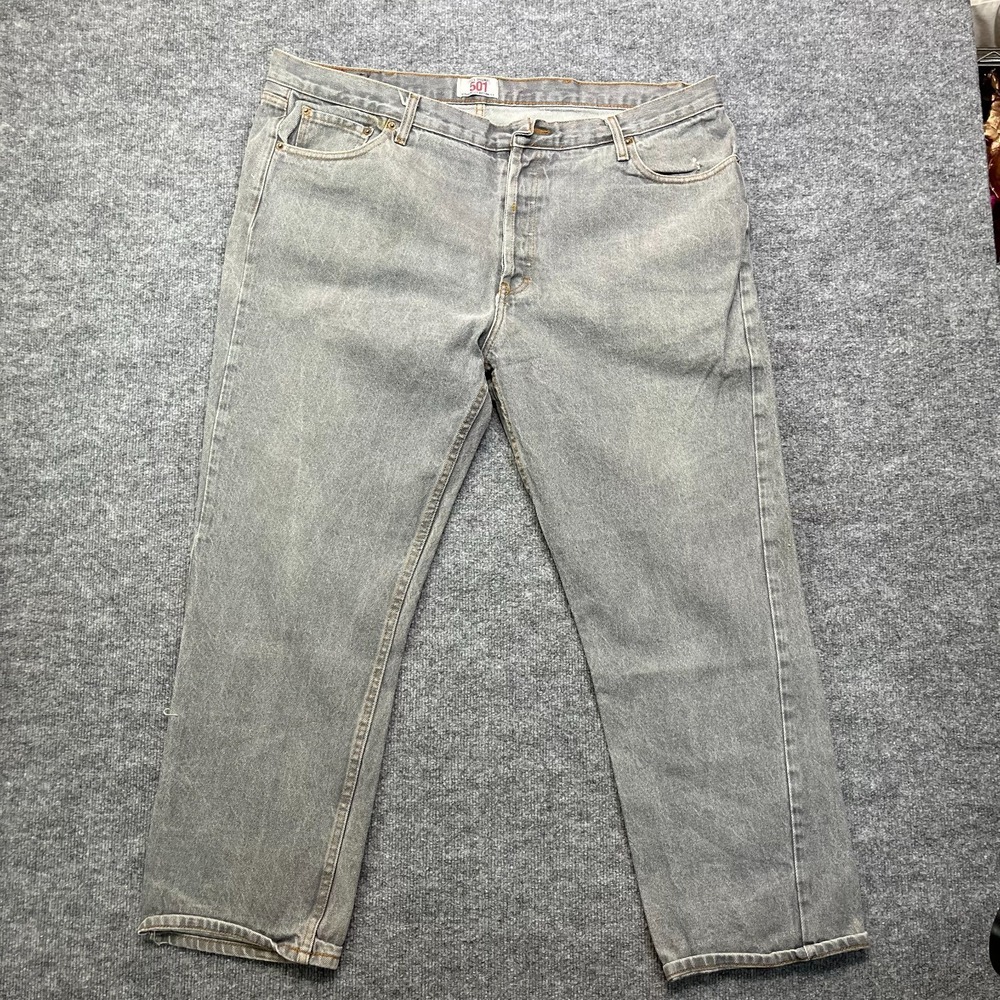 Levi's 501 Original Men's Gray Denim High Rise Straight Leg USA Made - 43x30.5